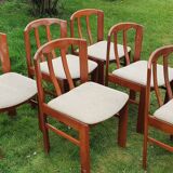 Set of 6 chairs in solid teak Roche Bobois. 1960/1970