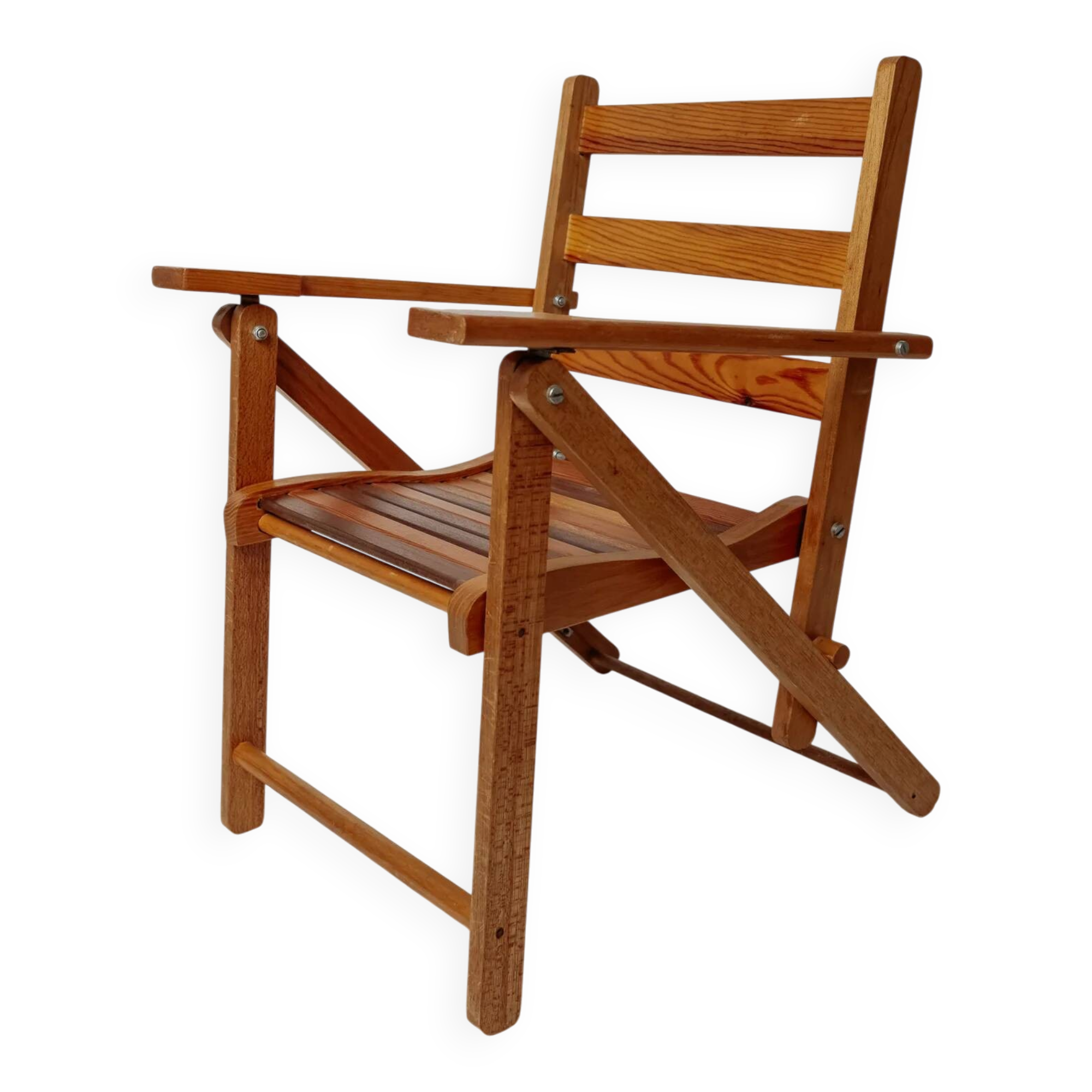 Vintage folding teak chair for children