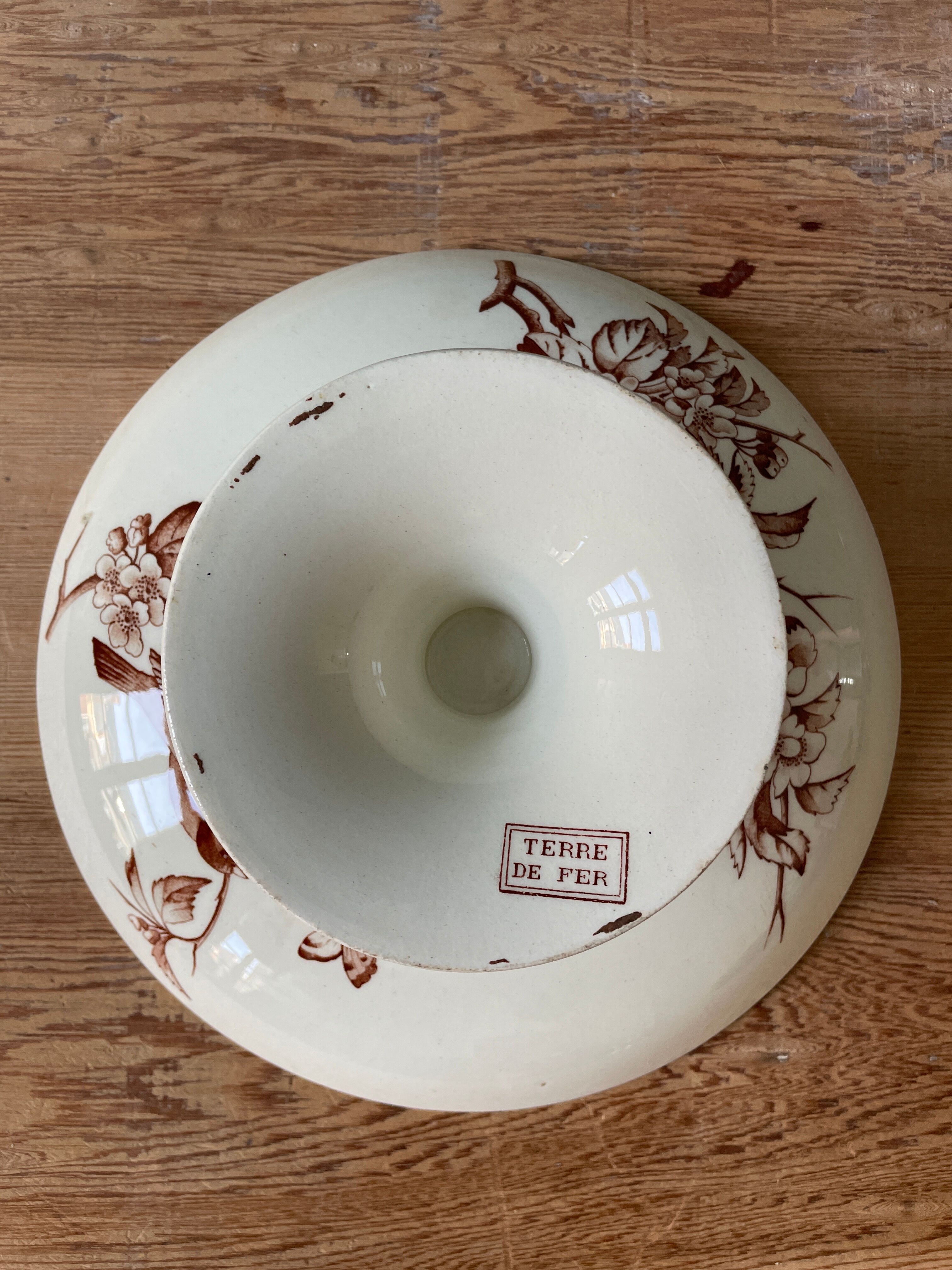 Lot de 2 compotiers piédouches en faïence Terre De Fer
