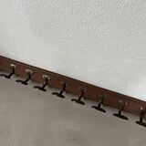 Old  school wall coat rack with 20 hooks, completely restored