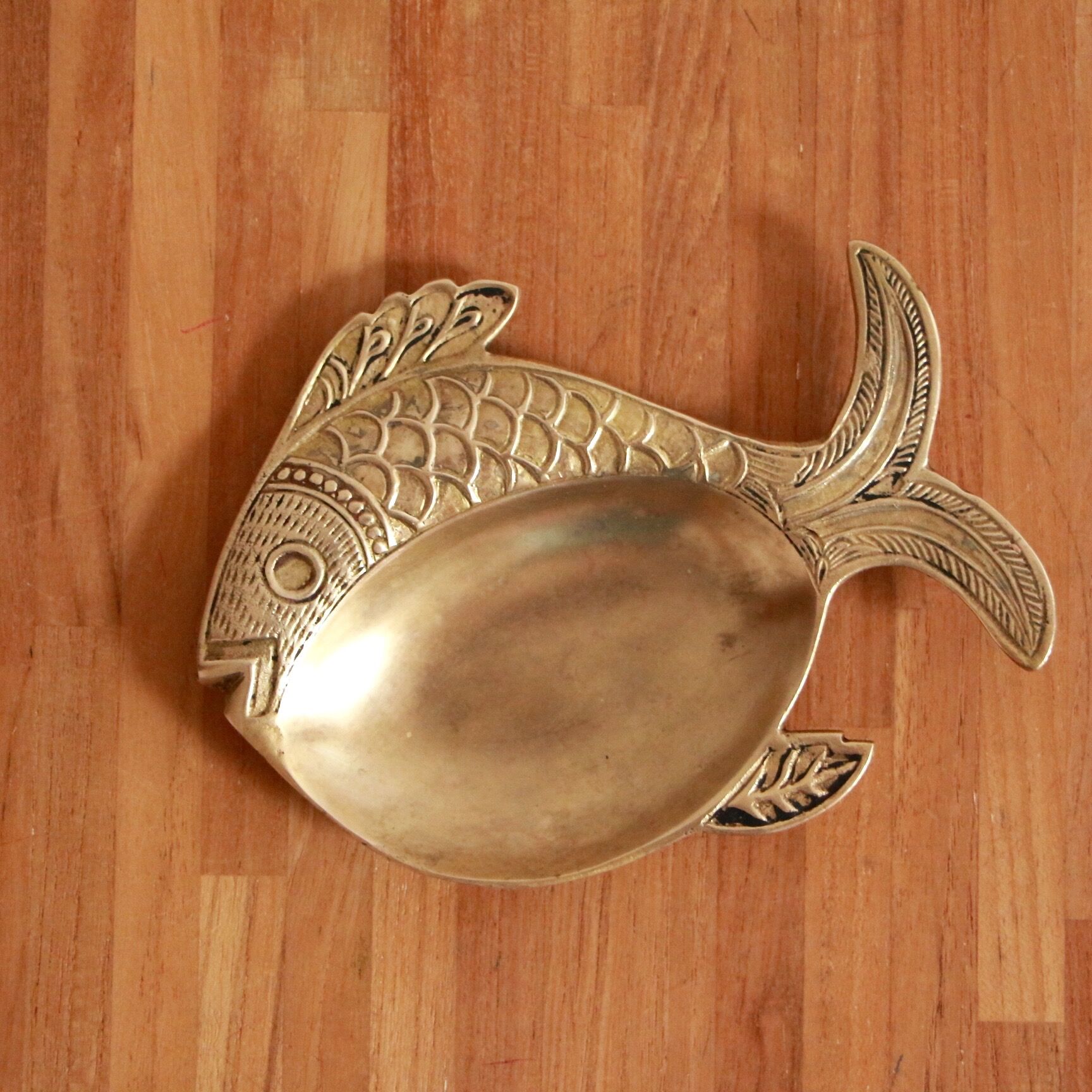 Empty-pocket brass fish