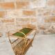 Rattan magazine holder, glass top