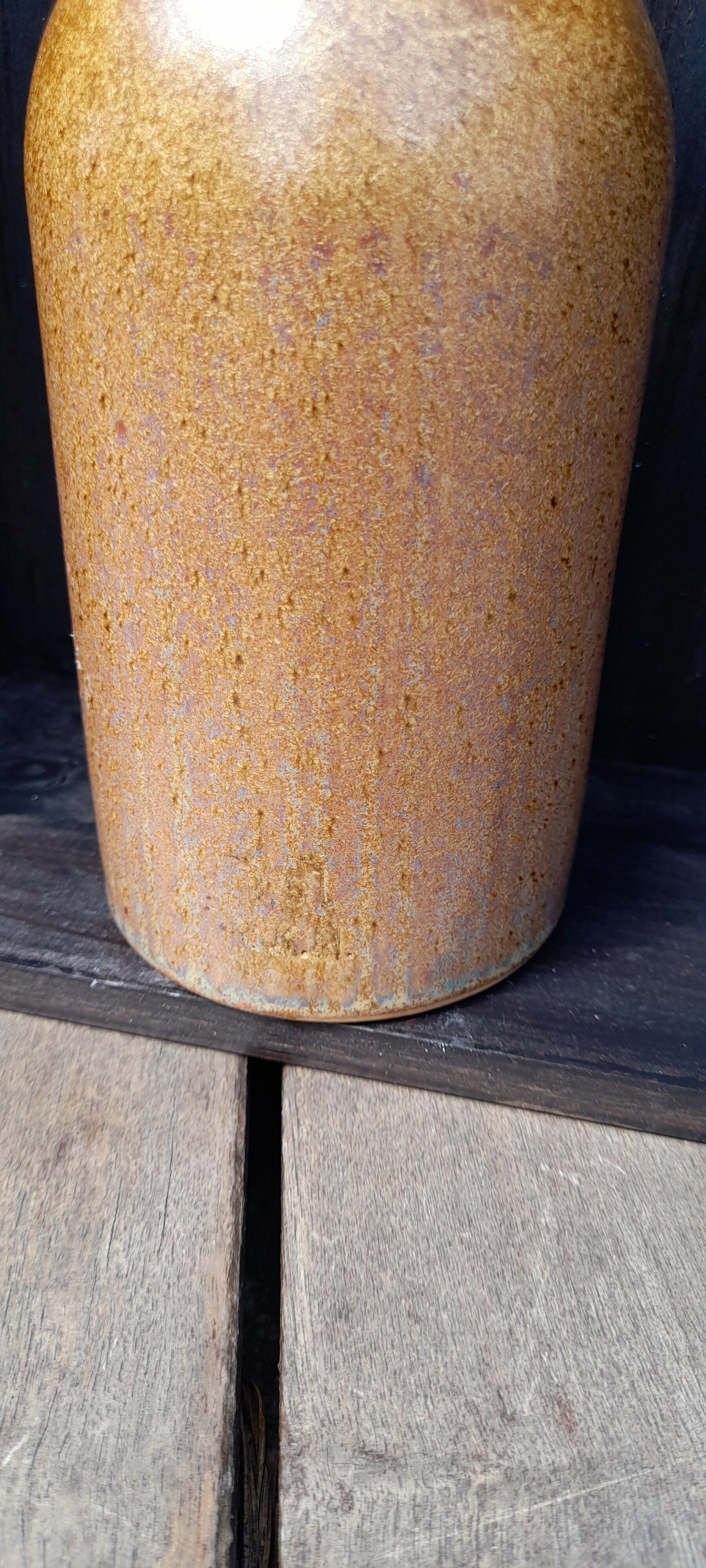 Bouteille/vase/soliflore en grés émaillé, rétro 50's marque MKM
