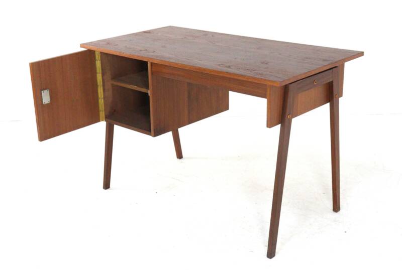 Bureau en teck du milieu du siècle « Hellendoorn » - design vintage hollandais