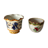 2 caches-pots en céramique, années 1970