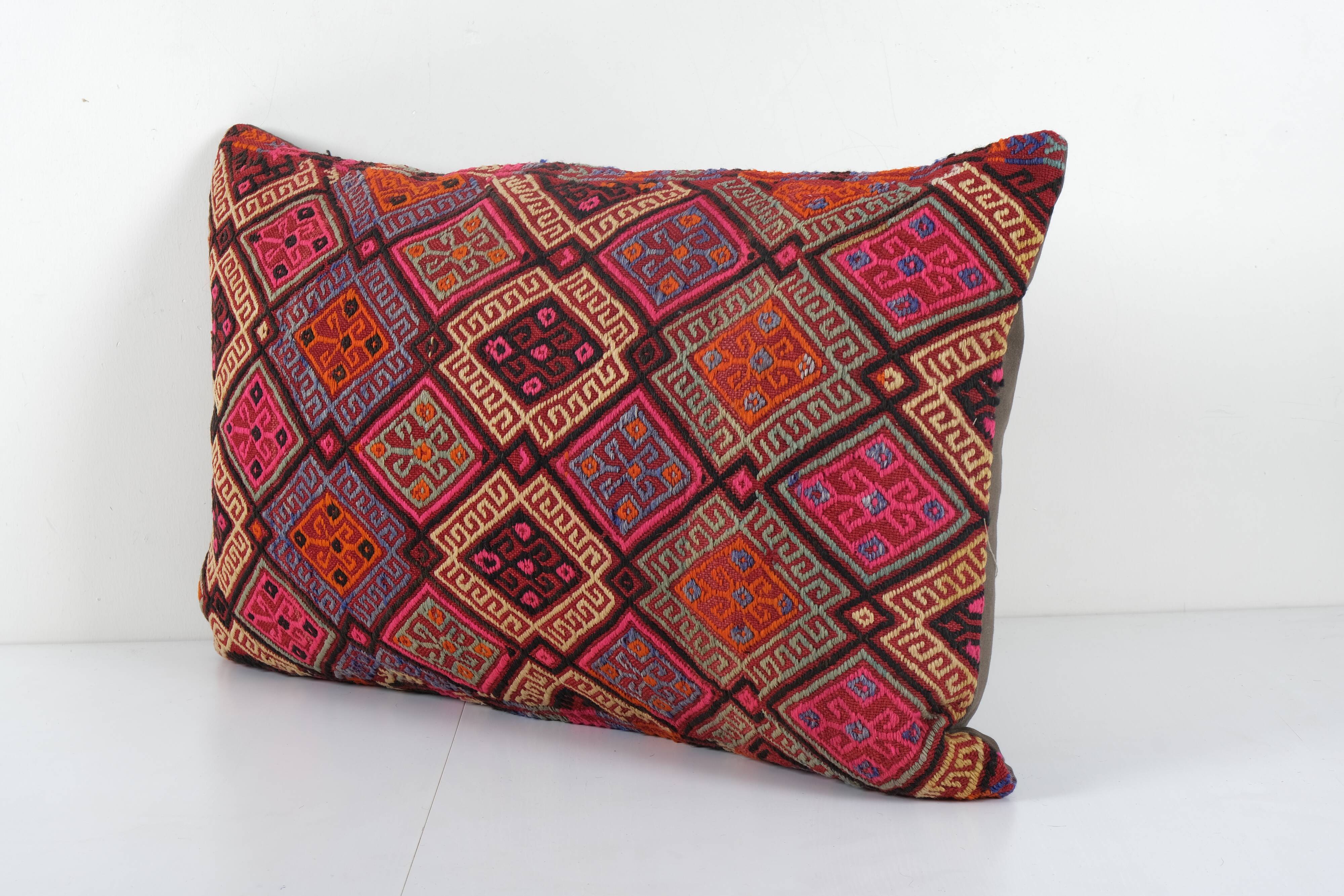 Kilim bedding pillow cases made from a anatolian handwoven textile turkish organic colorful wool pil