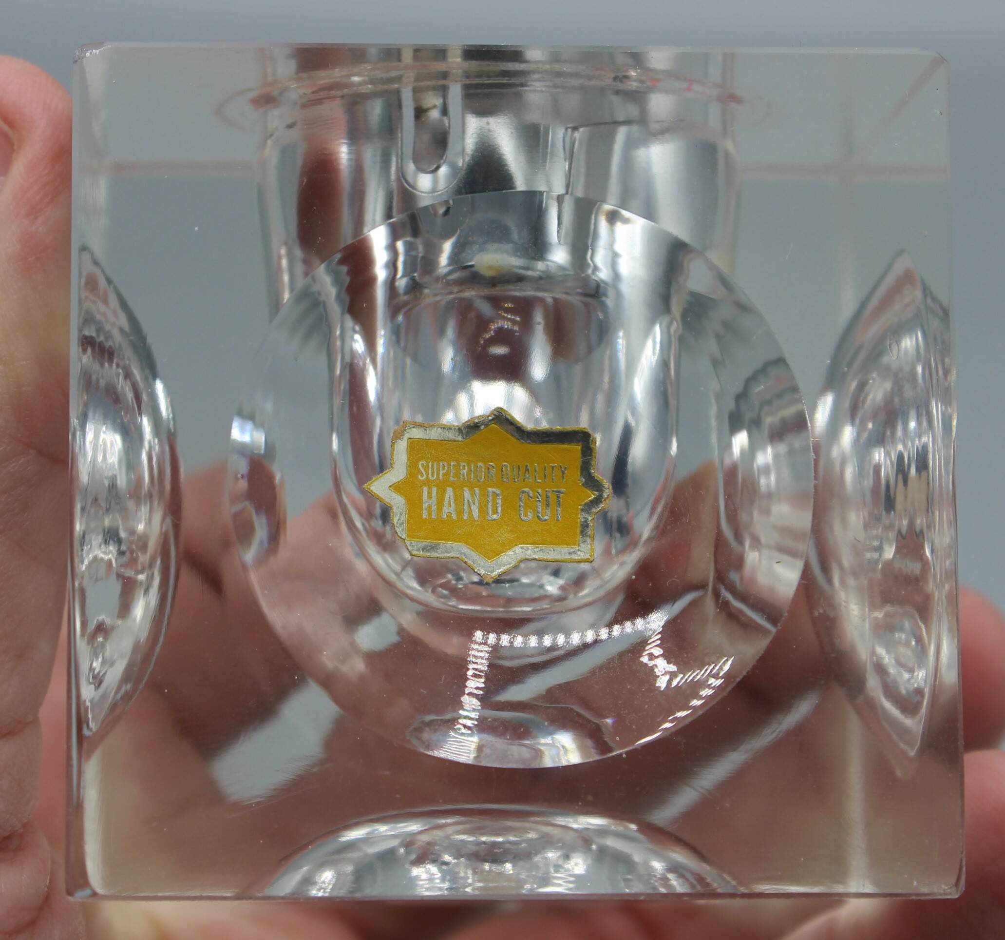 Old vintage crystal lighter designed by antonio imperatore murano 1970 70