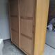 Vintage wardrobe in wood and rattan