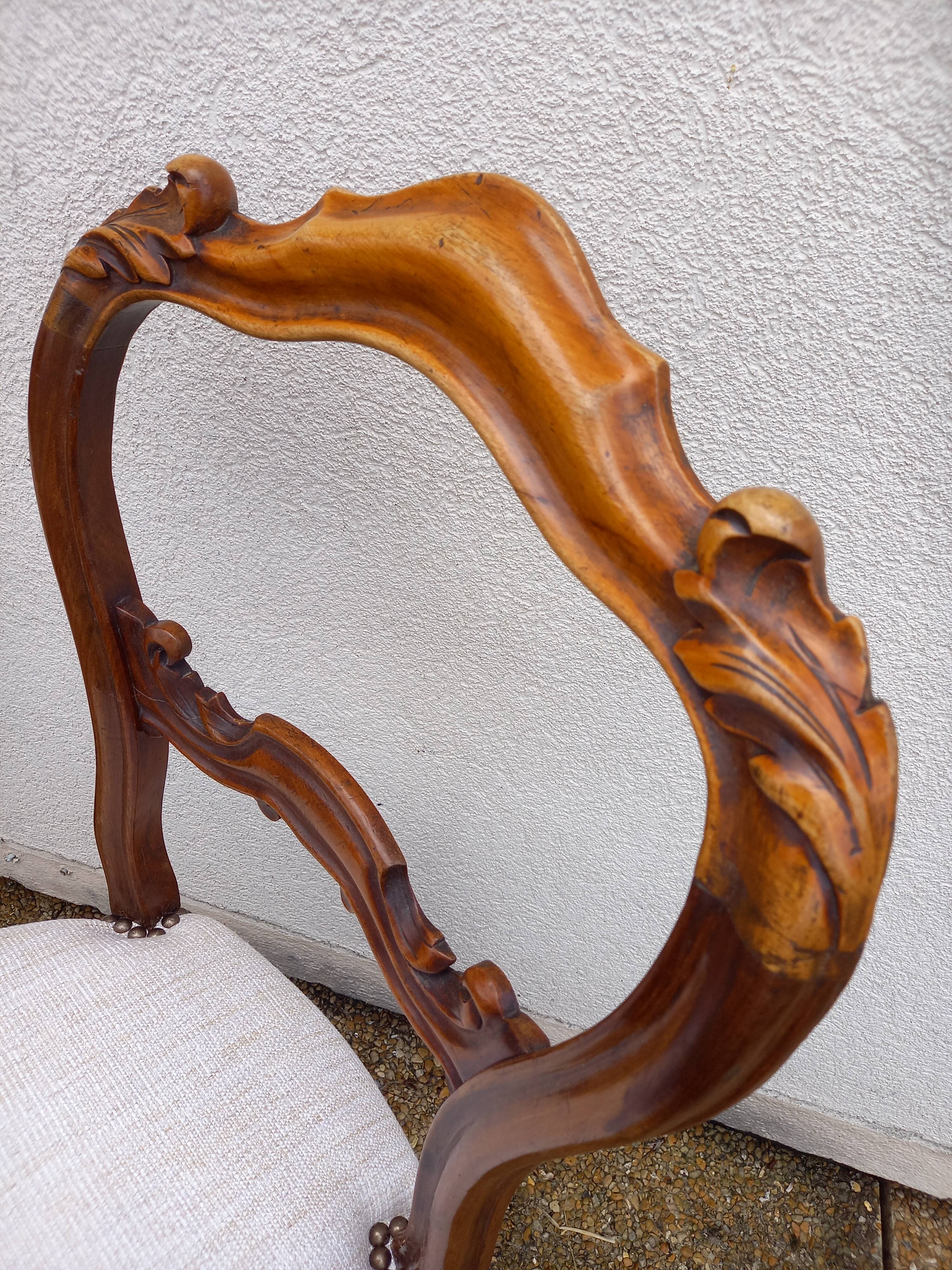 Louis Philippe chair restored beige