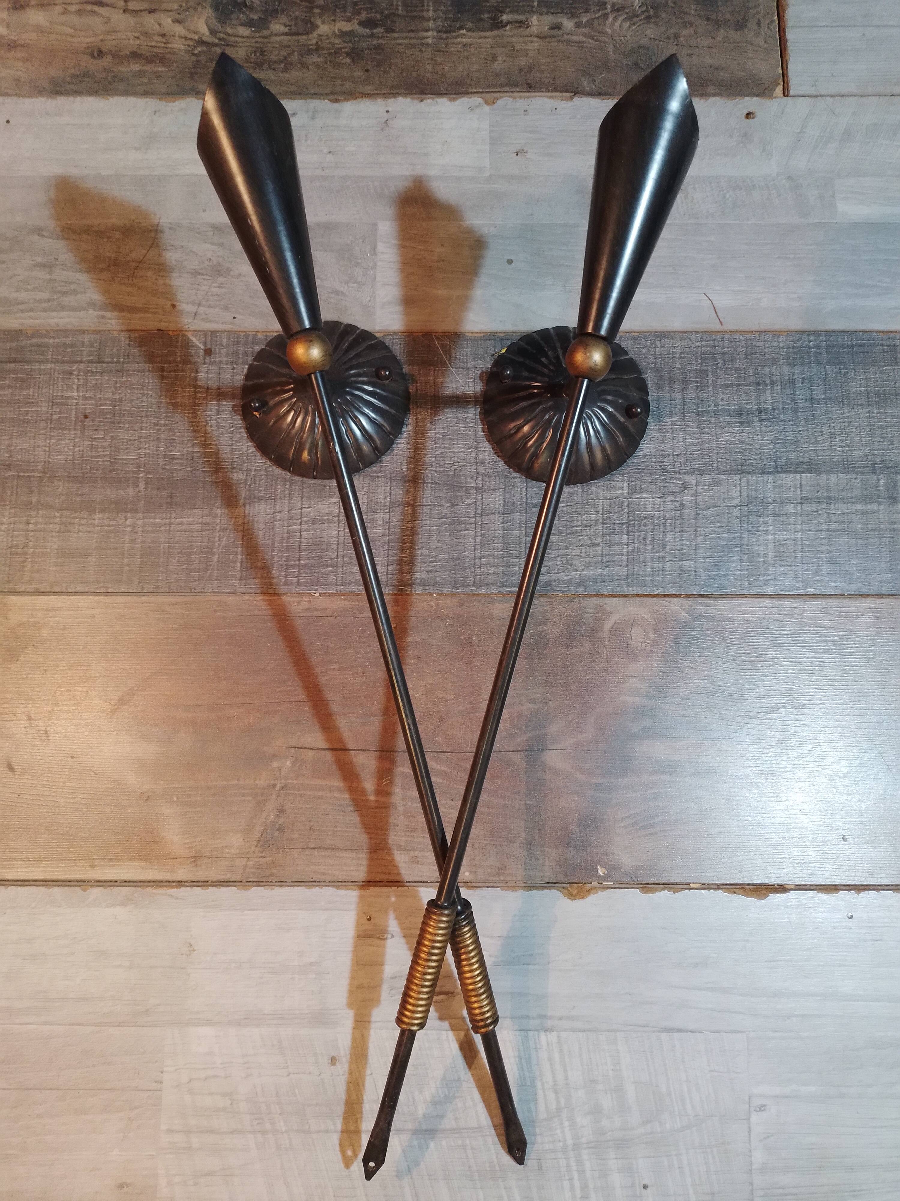 “Torchère” wall lights 1950s