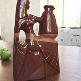 Ceramic pitcher vase polymorphic woman art deco