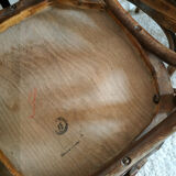 Lot of 7 patinated bistro chairs