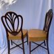 Series four English chairs Hepplewhite mahogany leather early twentieth century