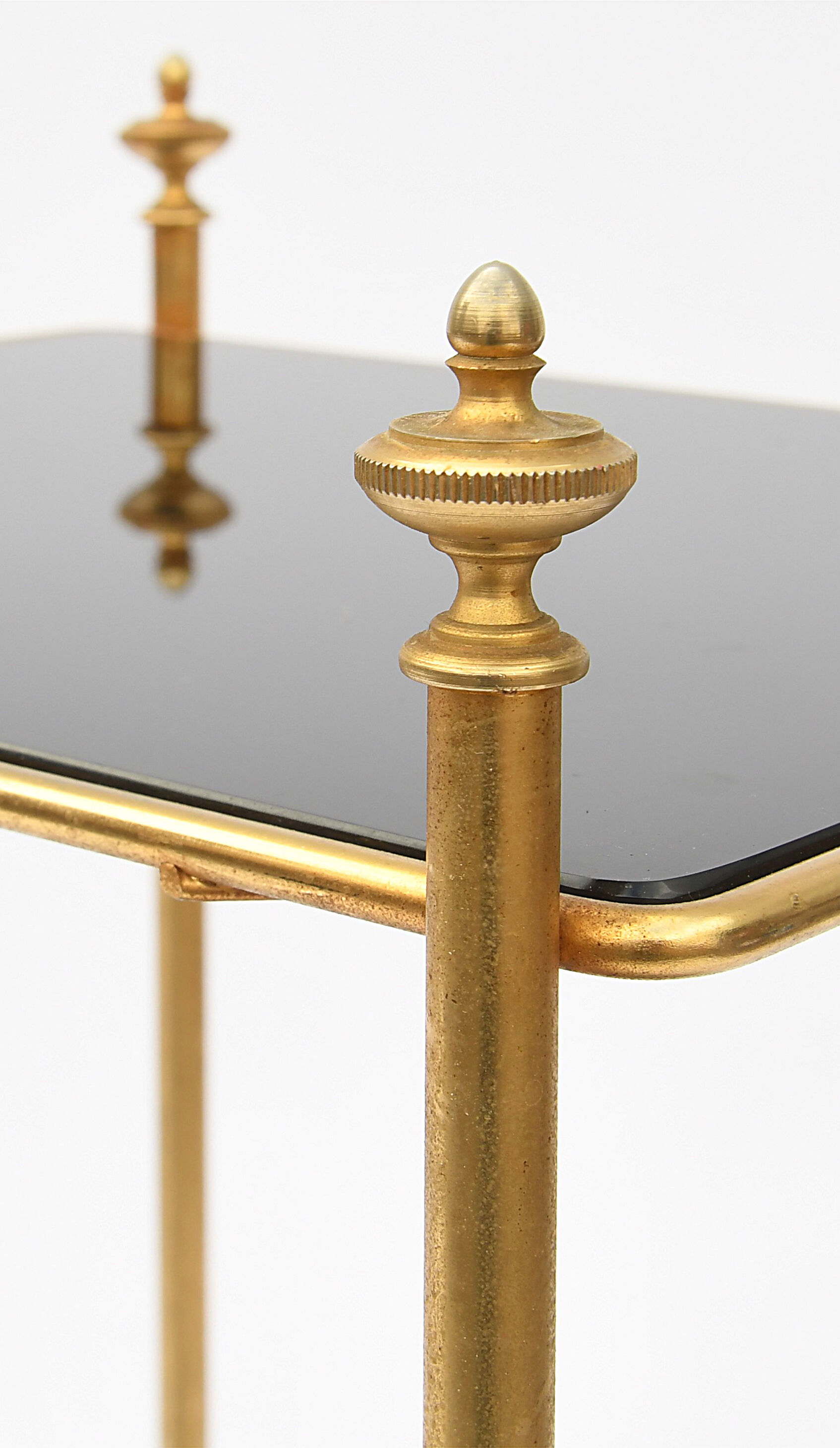 Golden brass and glass harness