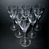 Set of 6 BEAUBOURG red wine glasses in Sèvres crystal signed H20cm