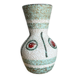 Vintage W Germany white lava celadon green vase 1970 - perfect condition