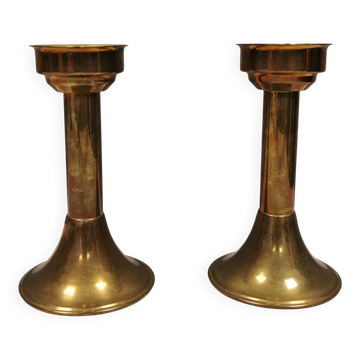A set of brass candle holders from CAWA Denmark, 1960s.