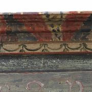Antique Rustic Farmhouse Folk Art Painted Bridal Cabinet 1842
