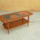 Coffee table in teak and ceramics