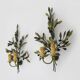 Large pair of olive branch wall sconces Art et FLoritude
