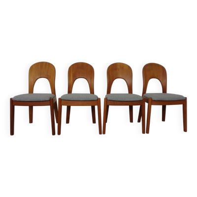 Vintage Morten Dining Chairs in Teak by Niels Koefoed for Hornslet Møbelfabrik, 1970s, Set of 4