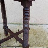 Old small round side table in Dudouyt style
