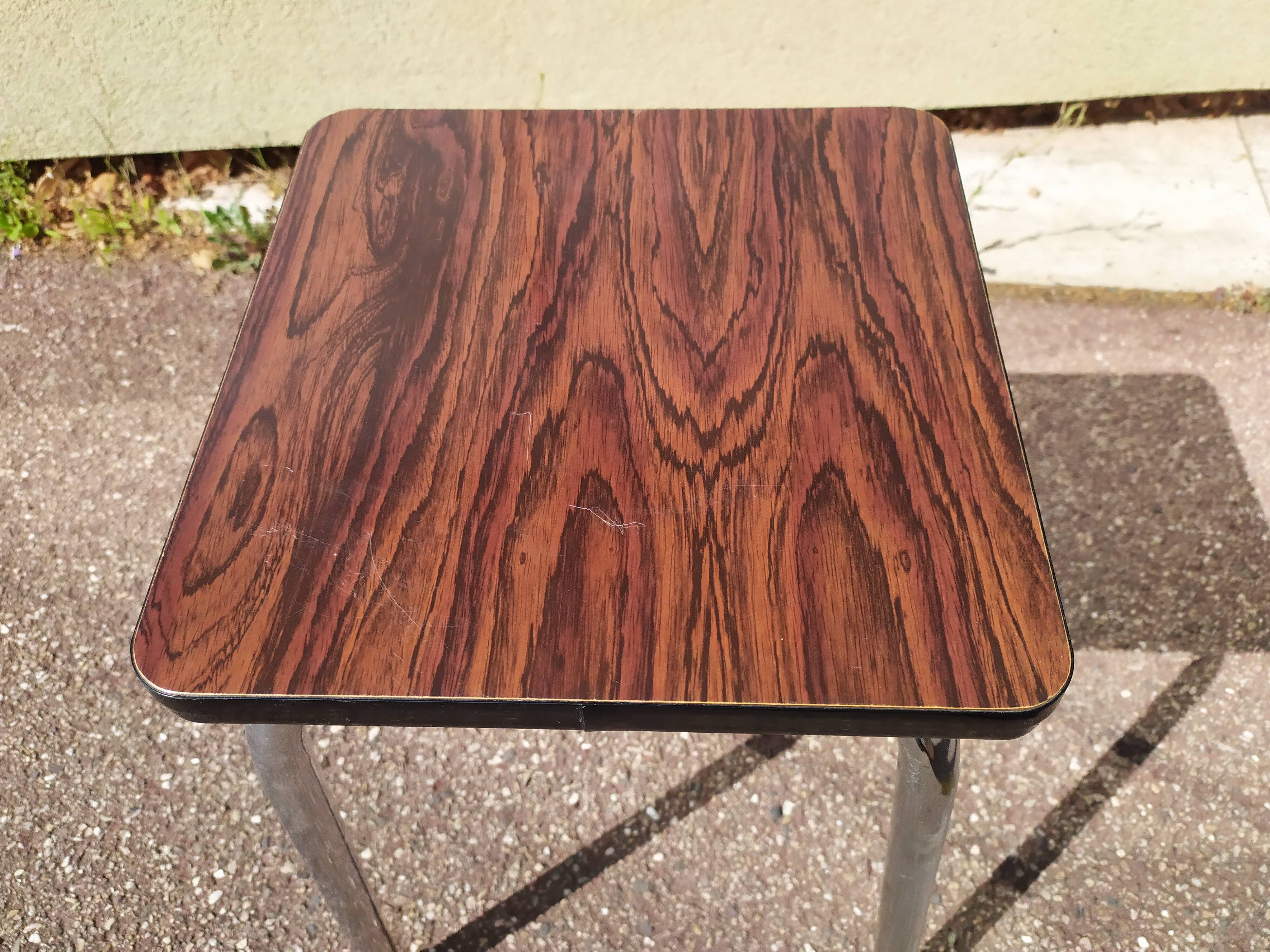 Formica stool, dark wood