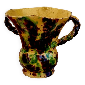 Vase à anses torsadées vintage