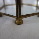 Old small hexagonal display case for miniatures or jewelry