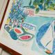 Vintage lithograph by Enrico Paolucci (1901-1999) – Beach motif – Colourful work, 70s style, wall art, unique decoration, gift idea.