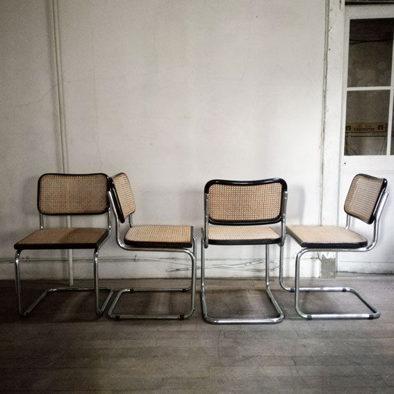 4 chairs cesca B32 Marcel Breuer