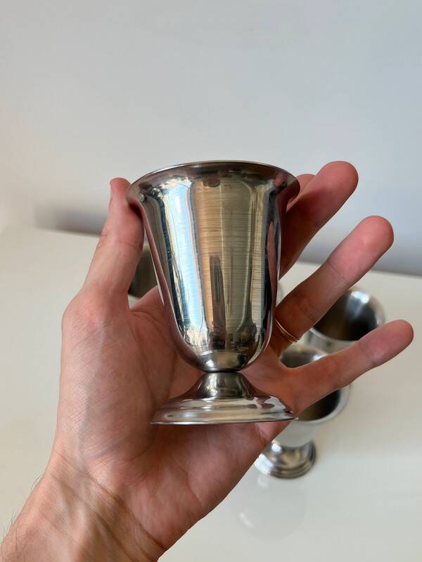 Set of 6 vintage Guy Degrenne stainless steel ice cream or sorbet cups