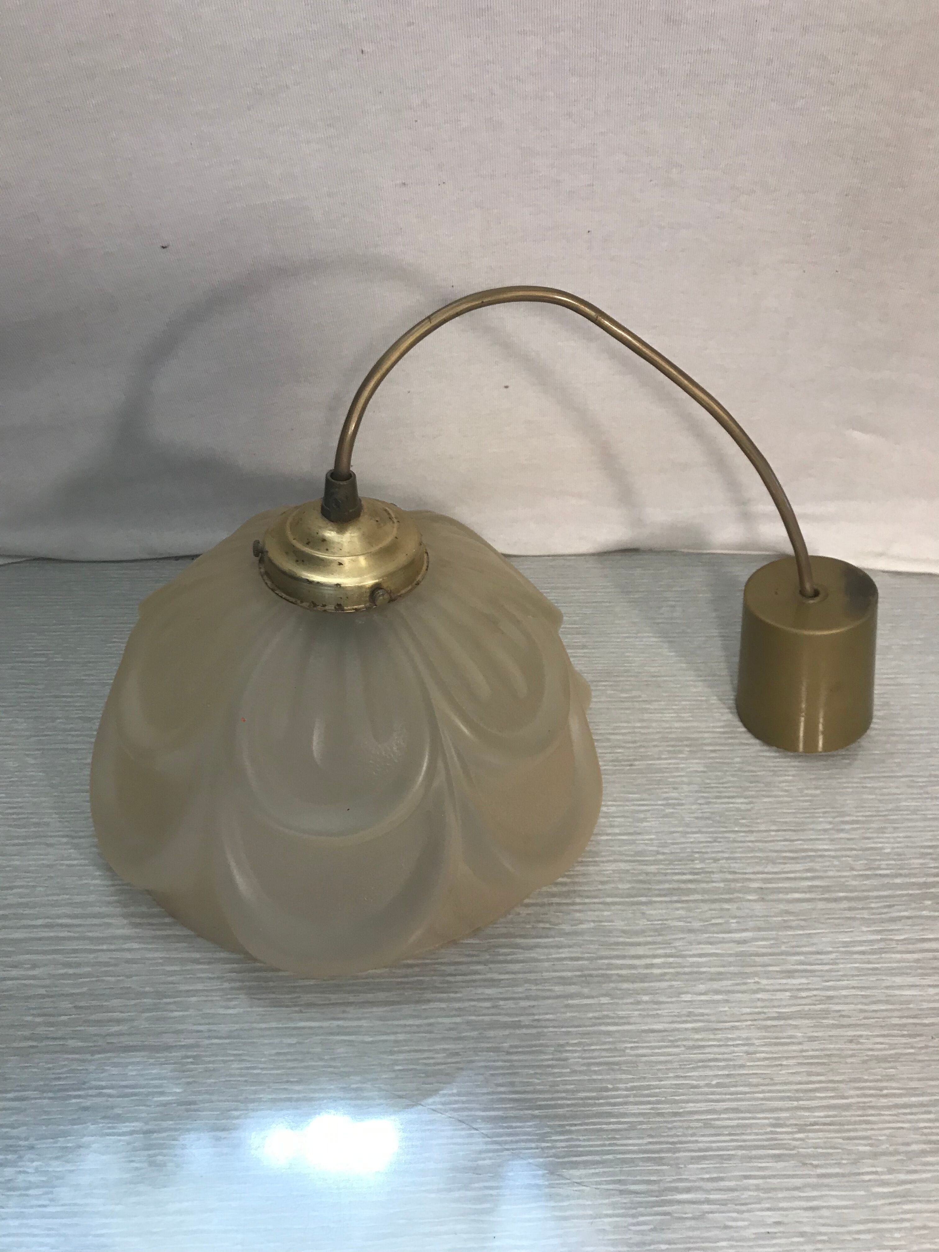 Old glass hanging moulded shape flowers 70 vintage years