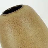 Vase en poterie de studio allemande Rolf Weber 60s-70s, glaçure brute jaune brun ocre