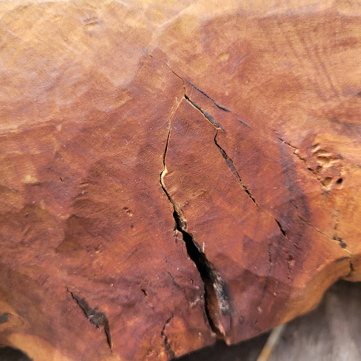 Old carved wooden basket