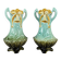 Pair of Art Nouveau vases in glazed ceramic with floral decoration, 20th Century