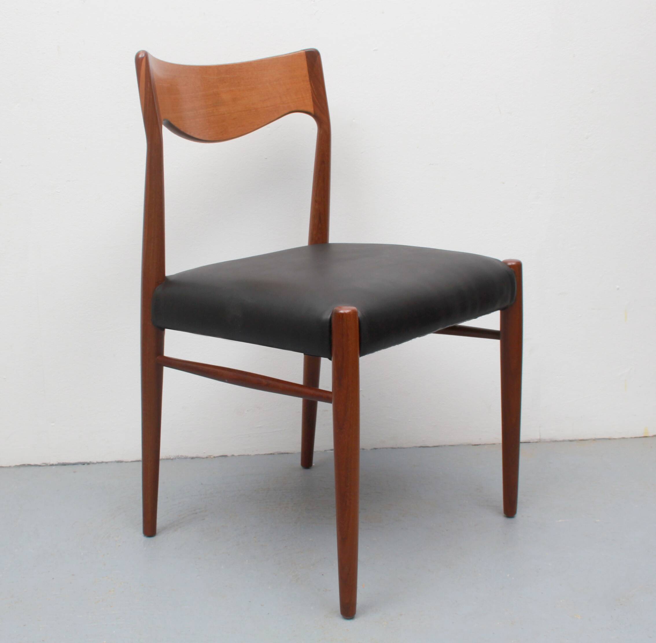 1960s diningchair in teak and leather