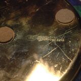 Large decorative pot cover vase Tommaso Barbi, porcelain and brass