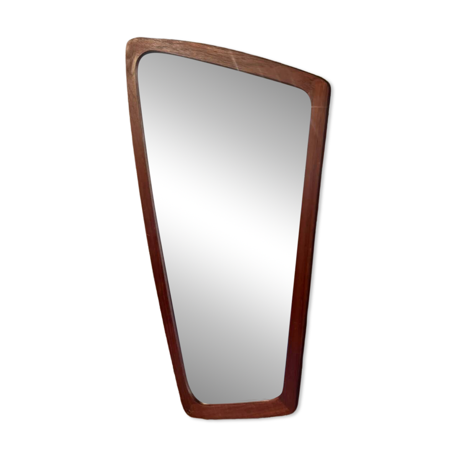 Shaped mirror with teak frame, 1960s