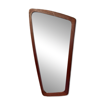 Shaped mirror with teak frame, 1960s