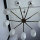 Rare Arredoluce Monza, 9-Light Brass and Opaline Glass Chandelier, Italy 19
