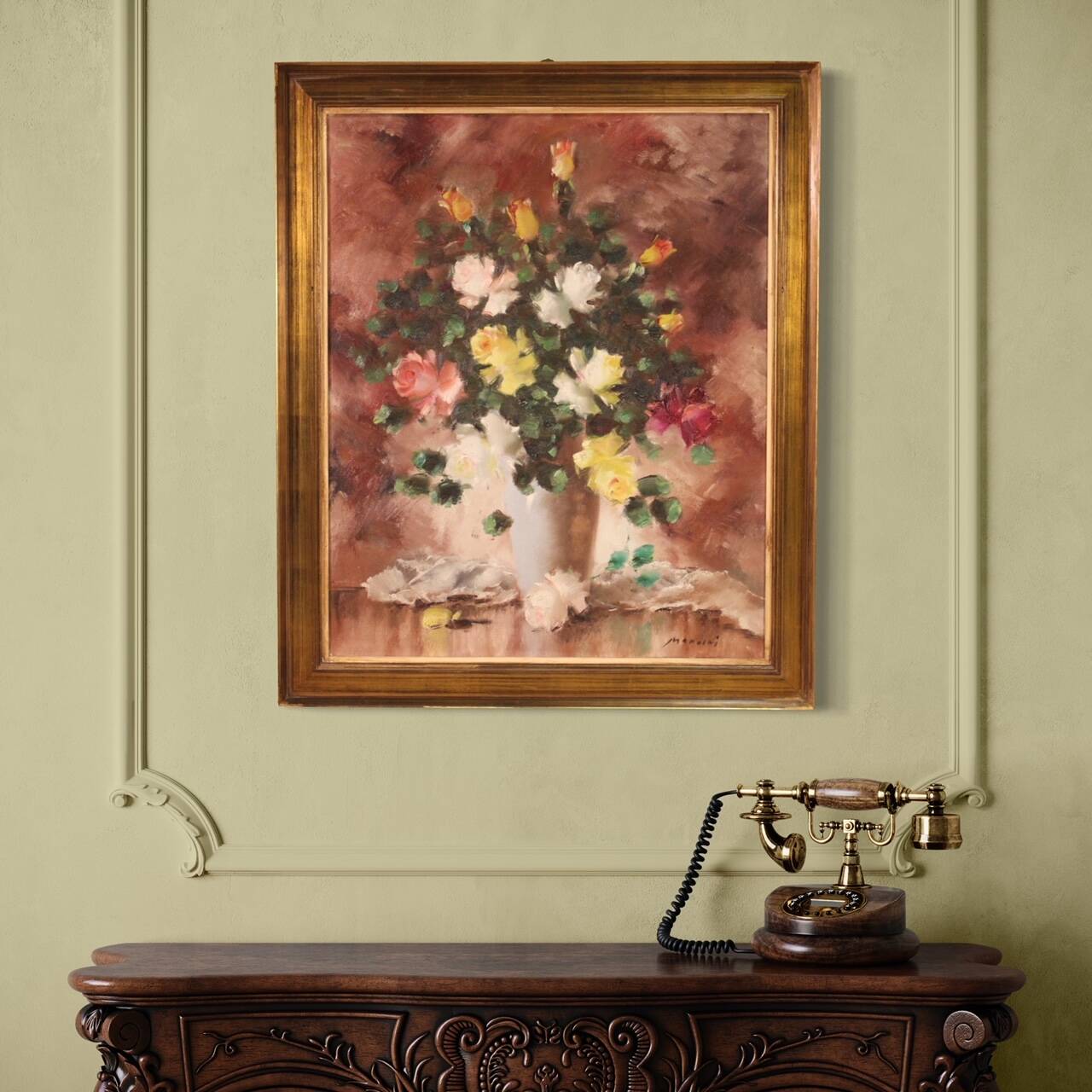 Peinture de nature morte signée du 20e siècle.