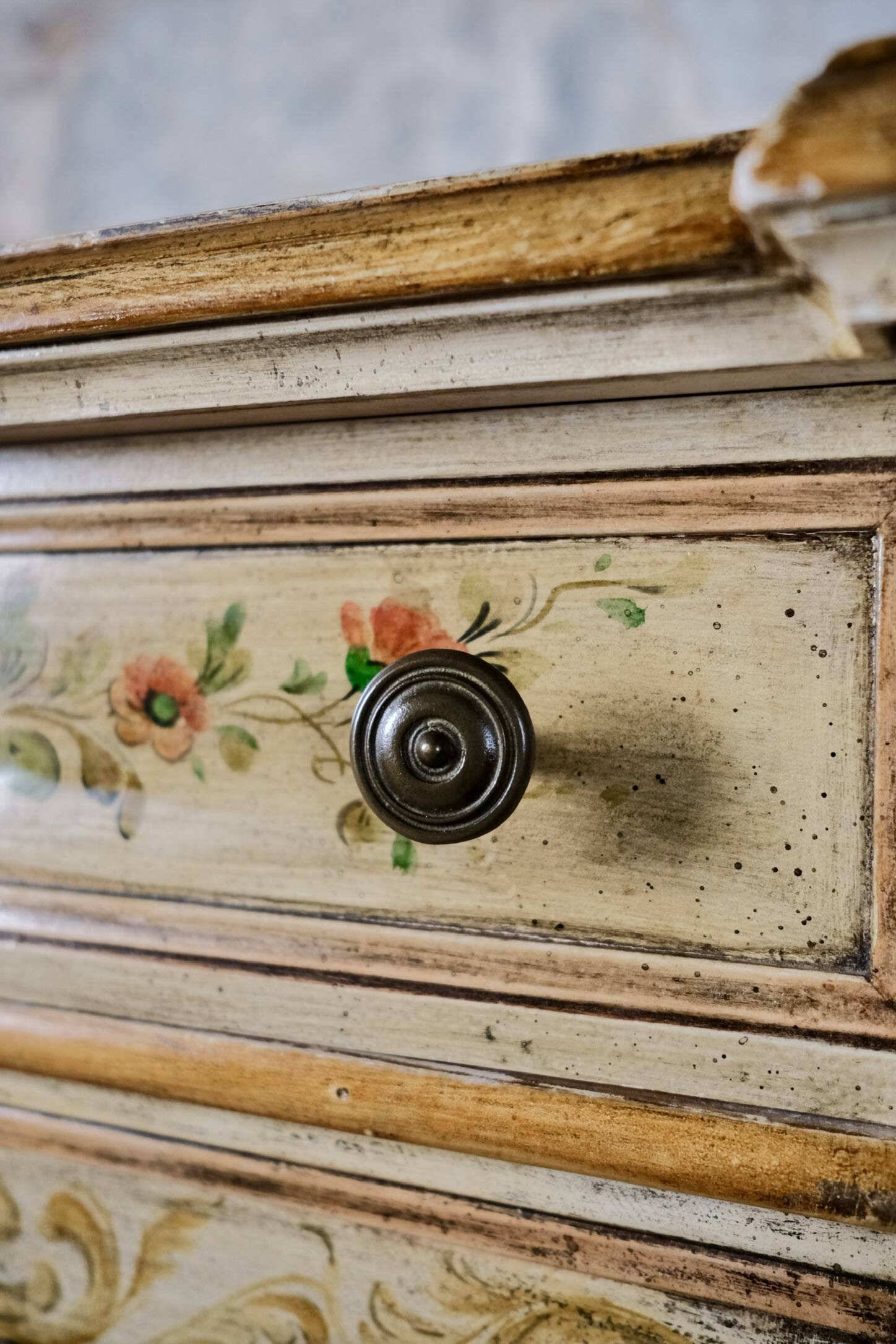 Hand-painted Venetian-style sideboard, mid-20th century