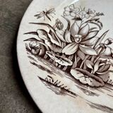 Tunstall flat plate in brown and gold English ironstone, "Amazon" service circa 1880