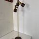 Lampadaire vintage moderniste marron et laiton à 3 spots, années 1960