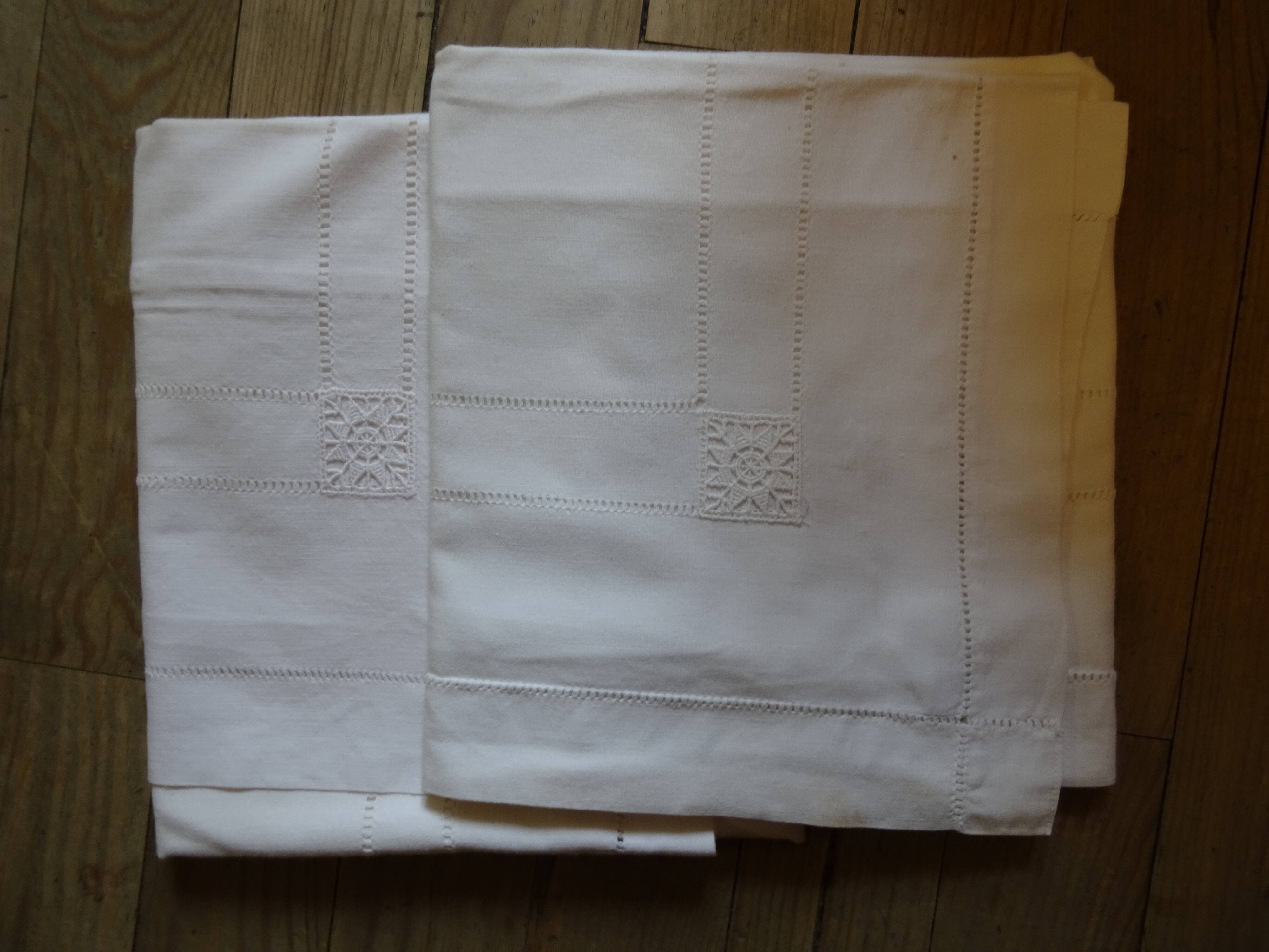 Pair of embroidered pillowcases