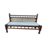 Natural burmese teak sofa and braided cotton seat & backsplash