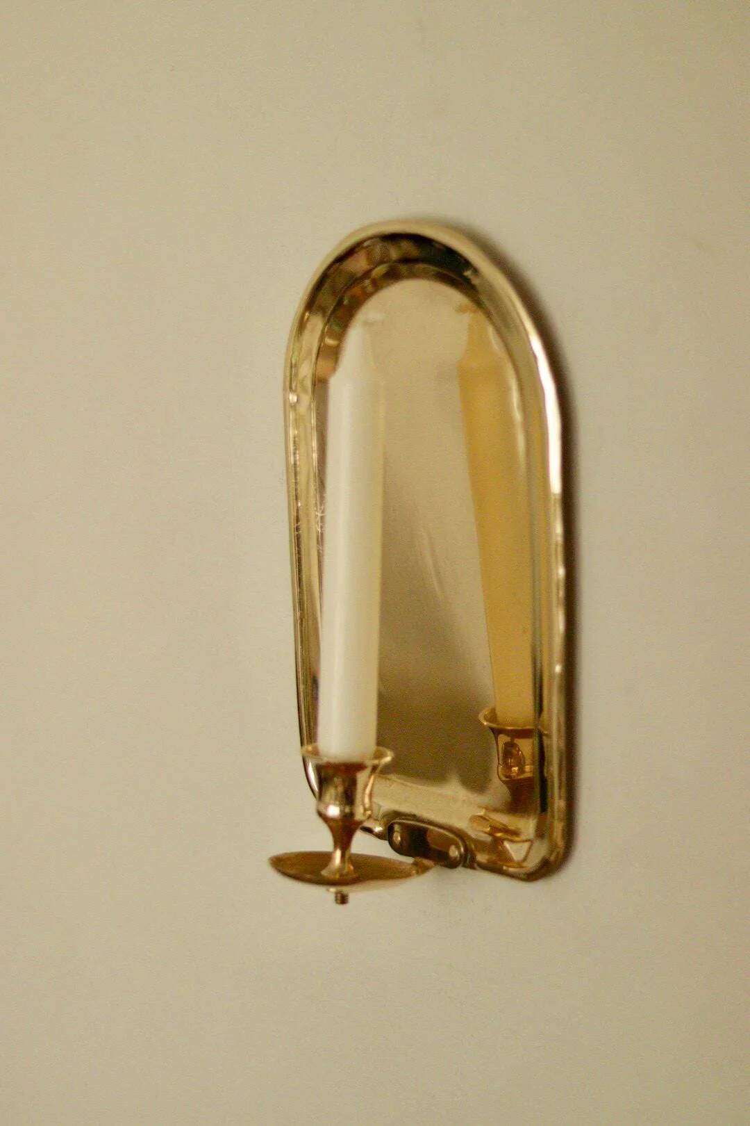 Single mid-century Swedish brass sconce