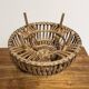 Mid-century woven rattan ottoman by Franco Albini, 1950s, Italy, 50 × 50 × 30 cm