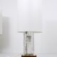 Pair of large glass ice table lamps by J.T. Kalmar "Frankenberg" with illuminated base.